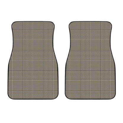 Brown And Beige Glen Plaid Print Front Car Floor Mats