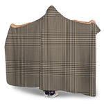 Brown And Beige Glen Plaid Print Hooded Blanket