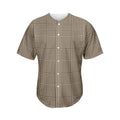 Brown And Beige Glen Plaid Print Men's Baseball Jersey