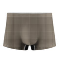 Brown And Beige Glen Plaid Print Men's Boxer Briefs