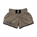 Brown And Beige Glen Plaid Print Muay Thai Boxing Shorts