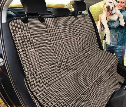 Brown And Beige Glen Plaid Print Pet Car Back Seat Cover