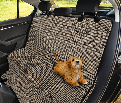 Brown And Beige Glen Plaid Print Pet Car Back Seat Cover