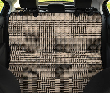Brown And Beige Glen Plaid Print Pet Car Back Seat Cover