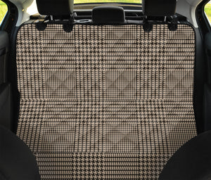 Brown And Beige Glen Plaid Print Pet Car Back Seat Cover