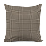 Brown And Beige Glen Plaid Print Pillow Cover