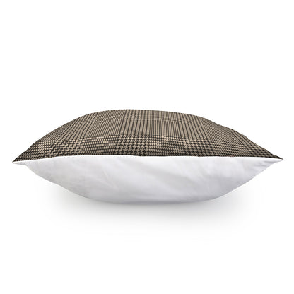 Brown And Beige Glen Plaid Print Pillow Cover