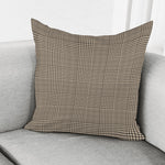 Brown And Beige Glen Plaid Print Pillow Cover