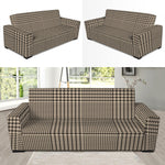 Brown And Beige Glen Plaid Print Sofa Slipcover