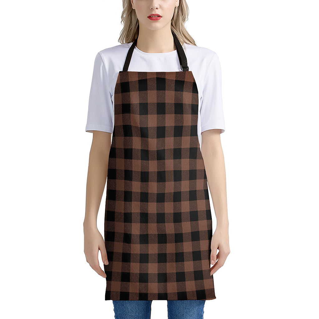 Brown And Black Buffalo Check Print Apron