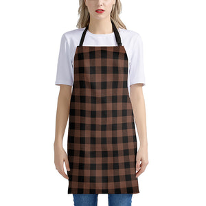 Brown And Black Buffalo Check Print Apron