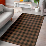 Brown And Black Buffalo Check Print Area Rug