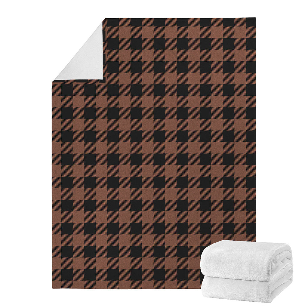 Brown And Black Buffalo Check Print Blanket