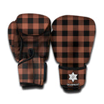 Brown And Black Buffalo Check Print Boxing Gloves