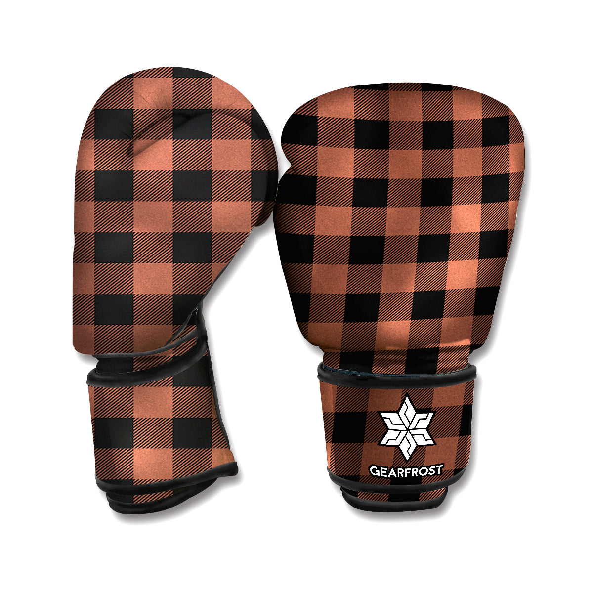 Brown And Black Buffalo Check Print Boxing Gloves