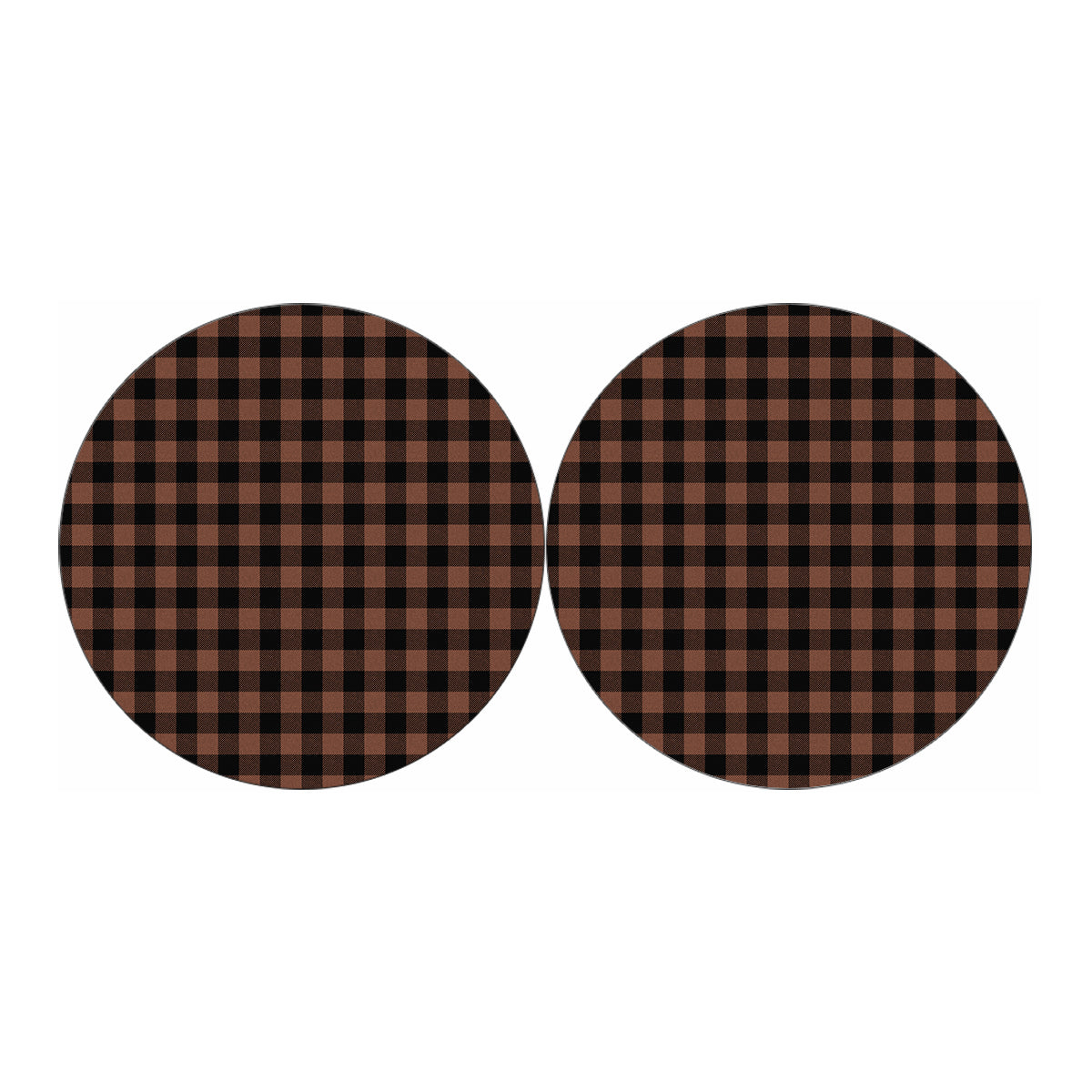 Brown And Black Buffalo Check Print Car Coasters