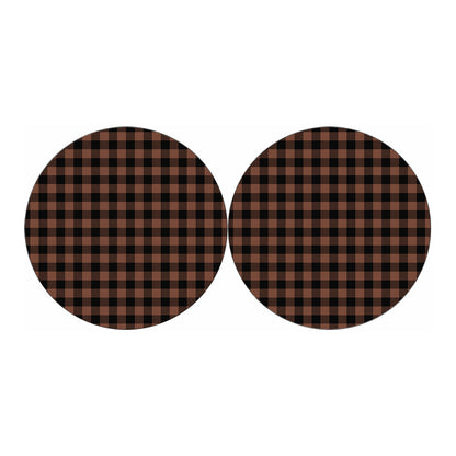 Brown And Black Buffalo Check Print Car Coasters
