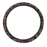 Brown And Black Buffalo Check Print Car Steering Wheel Cover