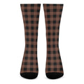 Brown And Black Buffalo Check Print Crew Socks
