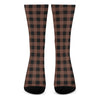 Brown And Black Buffalo Check Print Crew Socks