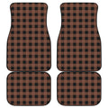 Brown And Black Buffalo Check Print Front and Back Car Floor Mats