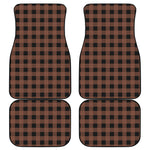 Brown And Black Buffalo Check Print Front and Back Car Floor Mats