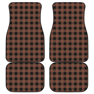 Brown And Black Buffalo Check Print Front and Back Car Floor Mats