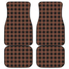 Brown And Black Buffalo Check Print Front and Back Car Floor Mats