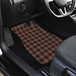 Brown And Black Buffalo Check Print Front and Back Car Floor Mats