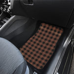 Brown And Black Buffalo Check Print Front and Back Car Floor Mats