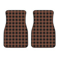 Brown And Black Buffalo Check Print Front Car Floor Mats