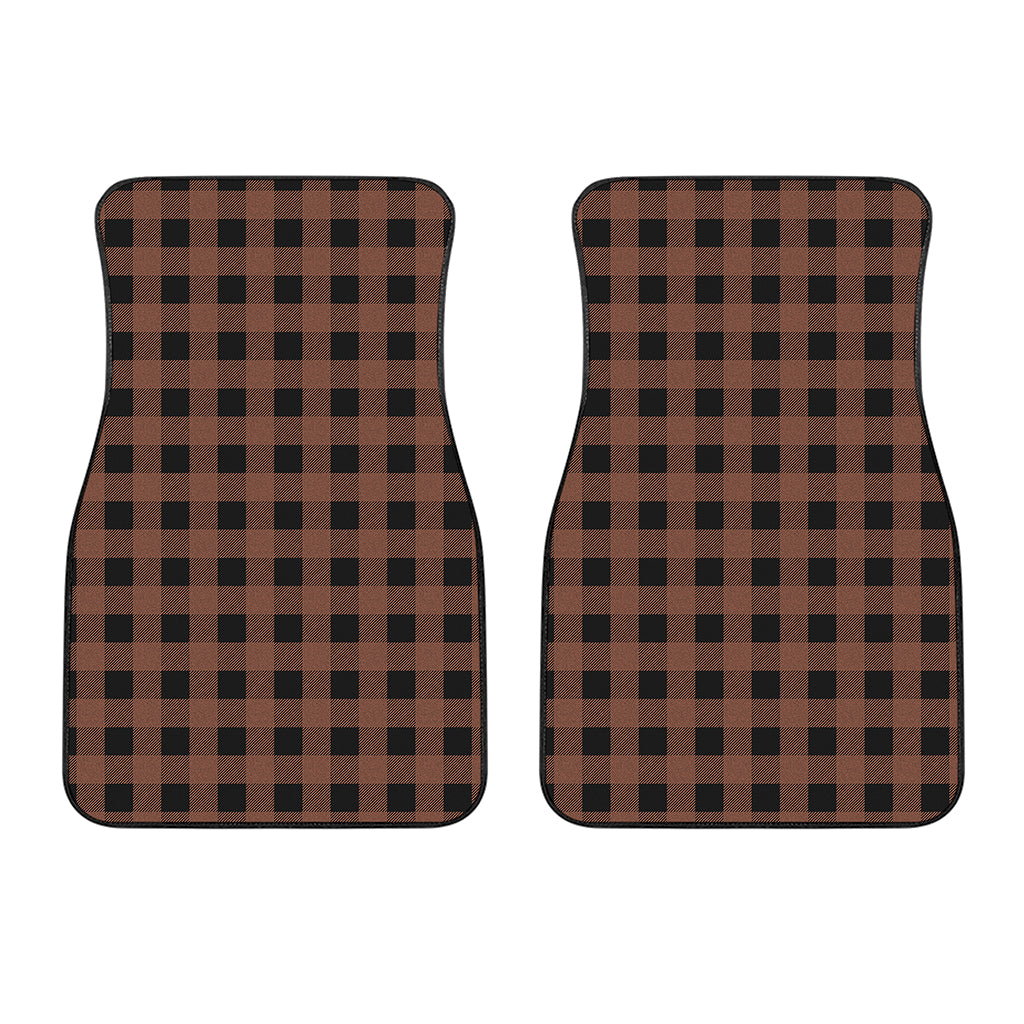 Brown And Black Buffalo Check Print Front Car Floor Mats