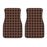 Brown And Black Buffalo Check Print Front Car Floor Mats