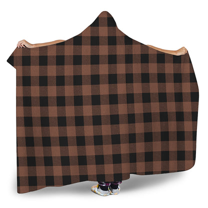 Brown And Black Buffalo Check Print Hooded Blanket