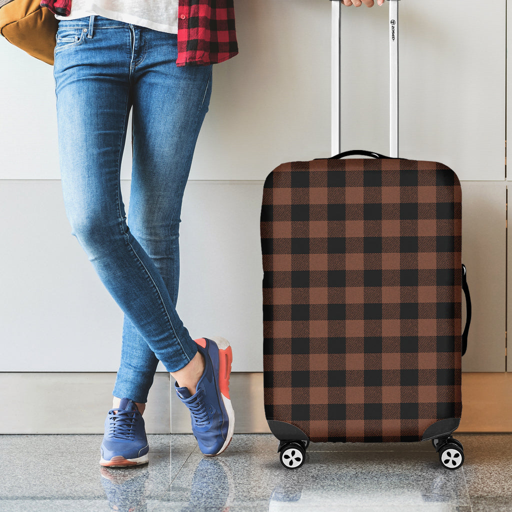 Brown And Black Buffalo Check Print Luggage Cover