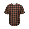 Brown And Black Buffalo Check Print Men's Baseball Jersey