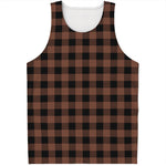 Brown And Black Buffalo Check Print Men's Tank Top