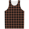 Brown And Black Buffalo Check Print Men's Tank Top