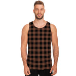 Brown And Black Buffalo Check Print Men's Tank Top