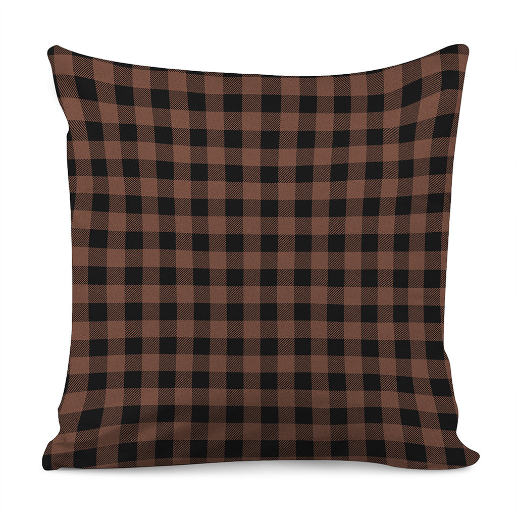 Brown And Black Buffalo Check Print Pillow Cover