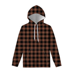 Brown And Black Buffalo Check Print Pullover Hoodie