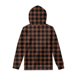 Brown And Black Buffalo Check Print Pullover Hoodie