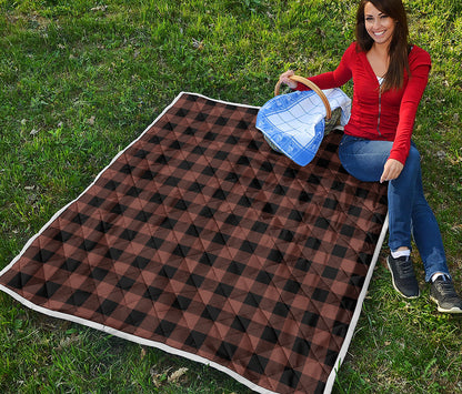 Brown And Black Buffalo Check Print Quilt