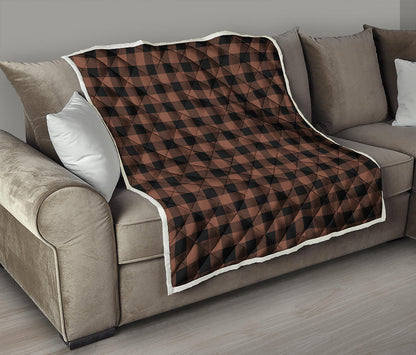 Brown And Black Buffalo Check Print Quilt