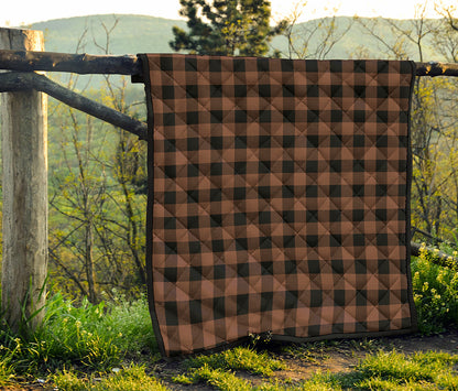 Brown And Black Buffalo Check Print Quilt