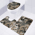 Brown And Black Camouflage Print 3 Piece Bath Mat Set
