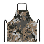 Brown And Black Camouflage Print Apron