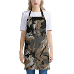 Brown And Black Camouflage Print Apron