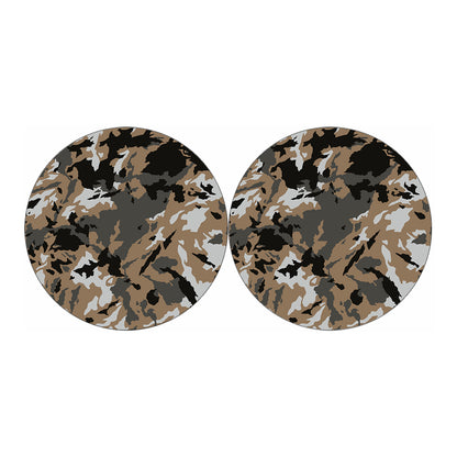 Brown And Black Camouflage Print Car Coasters