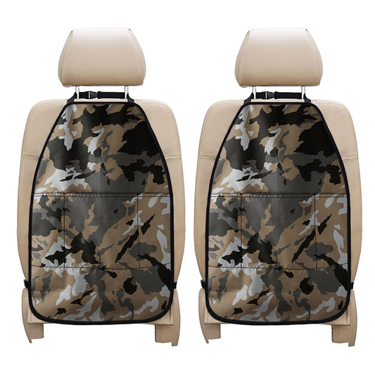 Brown And Black Camouflage Print Car Seat Organizers